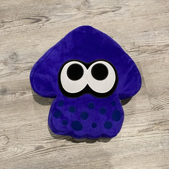 Splatoon Squid Stuffed Cushion Plush Blue Nintendo Rare - Picture 1 of 3